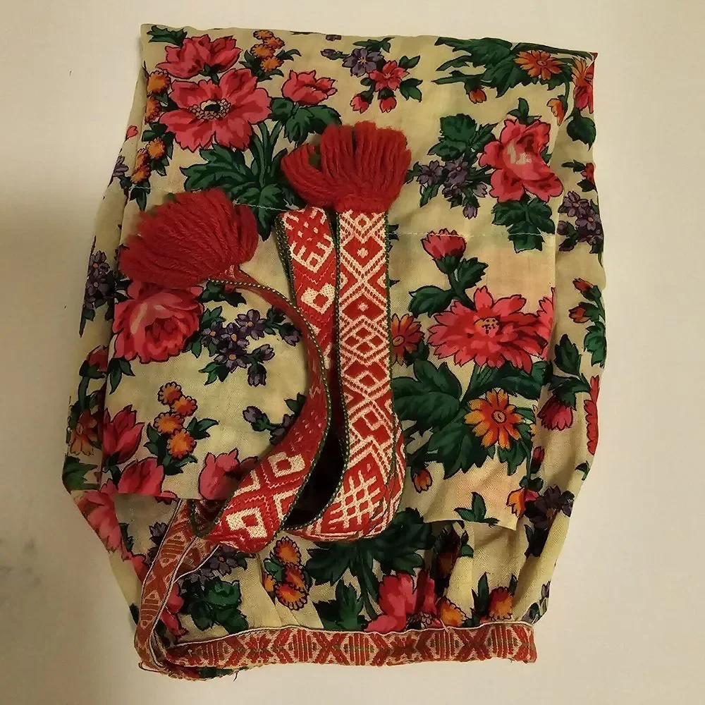 Vintage 1940s‎ Swedish Floral Handmade Half Apron Lightweight Cotton READ